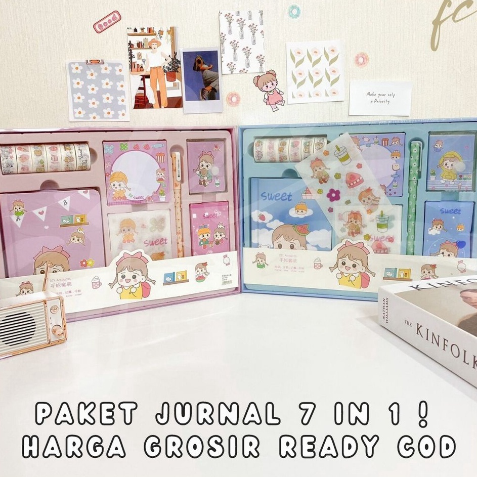 

STOCK TERUPDATE Paket Jurnal Set 7 in 1 Agenda Gift Box Hampers Hadiah Notebook Journal Diary 6 in 1 Boba Alat Buku Tulis Lengkap Scrapbook Cute Girl Sanrio Cinnamoroll My Melody Kuromi Panda Peach Kelinci Duffy Cat Sweetheart Cake Shop Import Gro