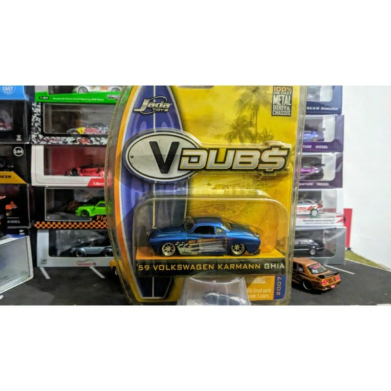 Diecast JadaToys Jada Toys Vdubs VolksWagen VW Karmann Ghia 59 Blue Blister
