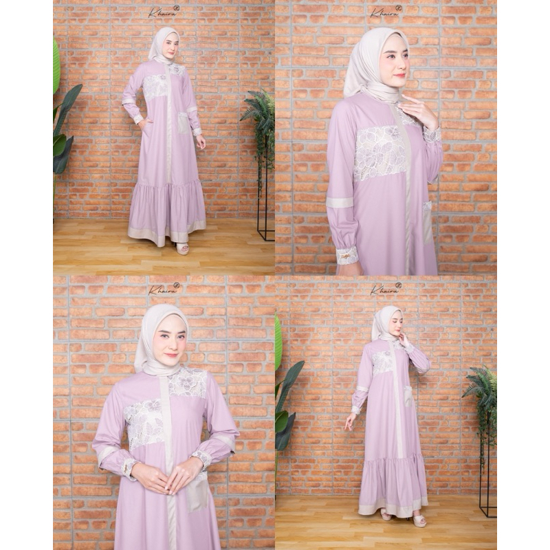 DRESS KHAIRA BY ZALIFA GAMIS LEBARAN READY STOK