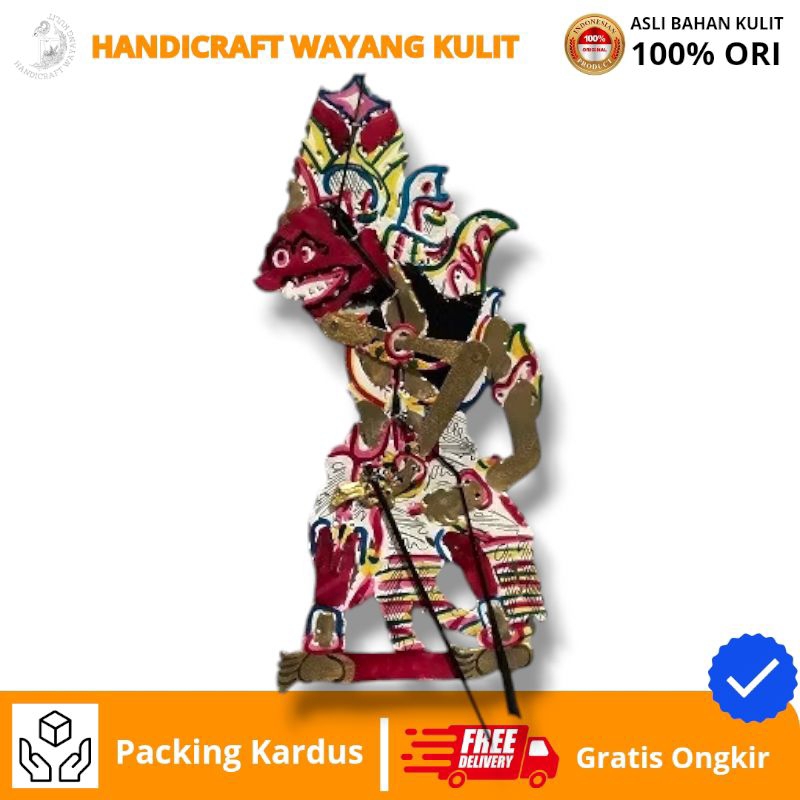 HANDICRAFT WAYANG KULIT | Wayang Purwa Rahwana Wayang Kulit Asli Ukuran Kecil