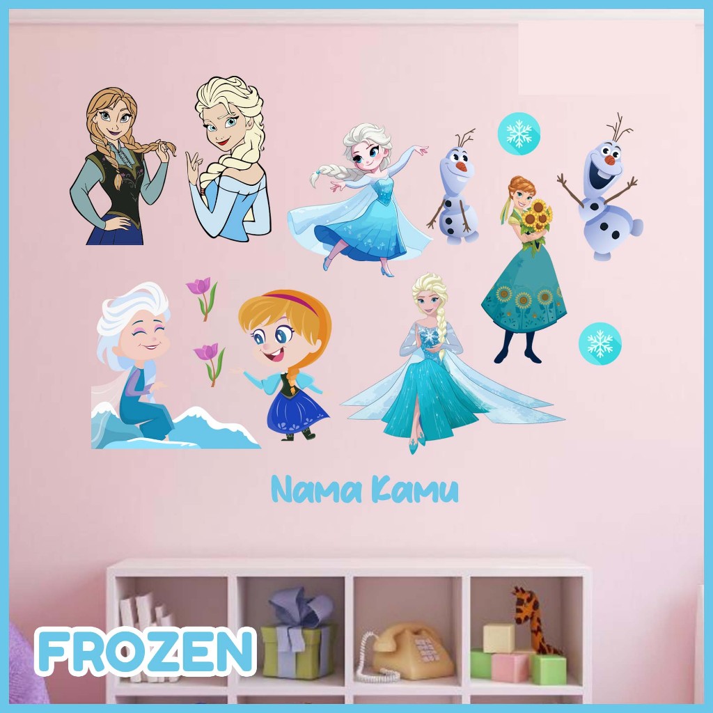 KAKAKU PROJECT- Stiker Dinding Custom Nama Karakter Frozen New Dekorasi Hiasan Kamar Anak