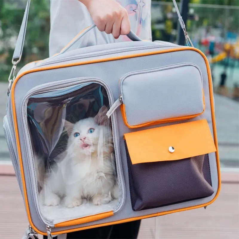Tas Box Ransel Hewan Transparan / Box Ransel Hewan / Tas Kucing Astronot Ransel Pet Carrier Cargo / 