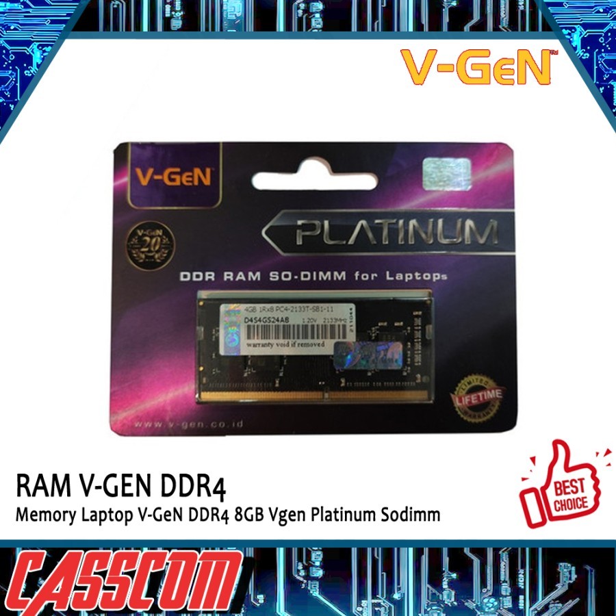 Memory Laptop V-GeN DDR4 8GB Vgen Platinum Sodimm