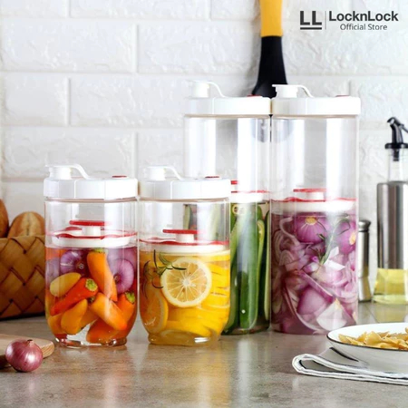 LocknLock Interlock Press Bottle Red