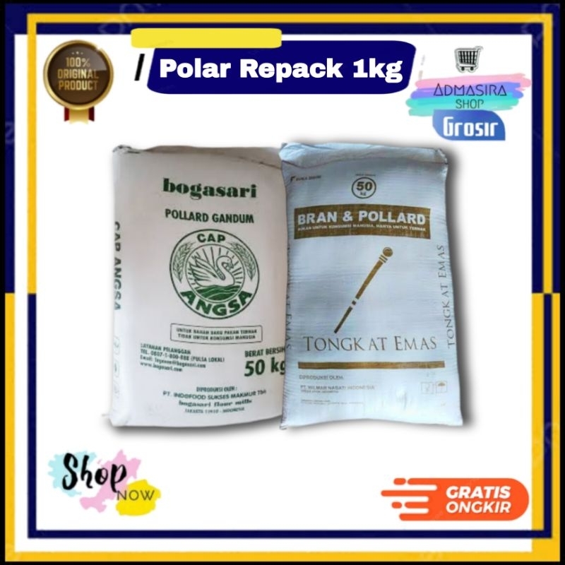 POLAR POLLARD Gandum Cap ANGSA Tongkat Repack 1Kg Pakan Sapi Kambing 1 kg