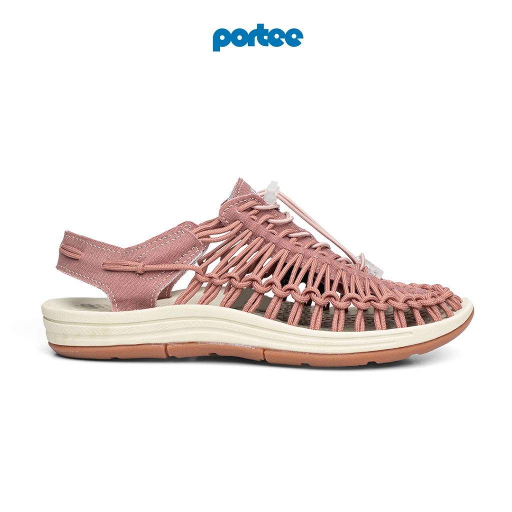 Sandal Wanita Portee Goods Loom Sandal Kanvas Pink