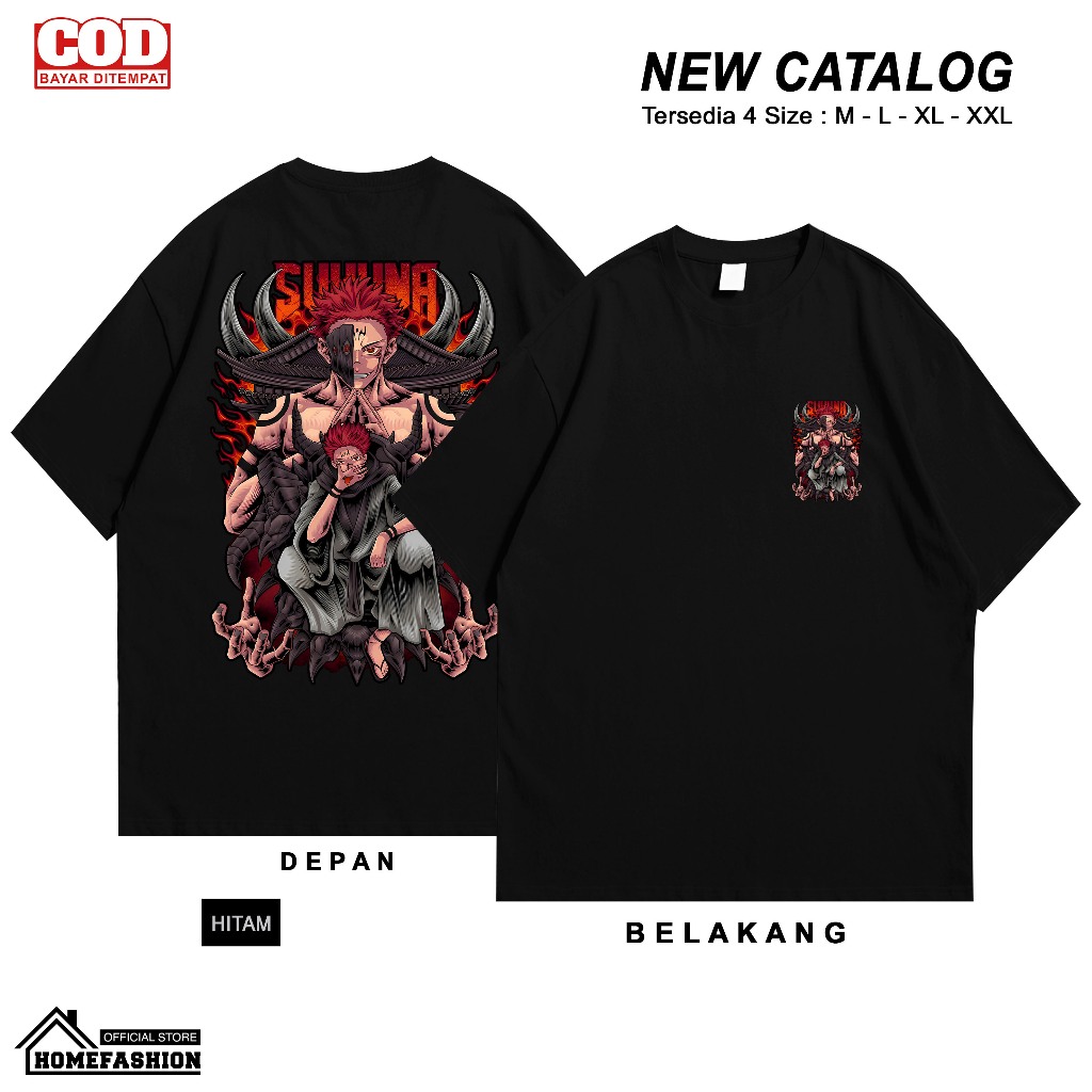 KAOS | "SUKUNA DOMAIN" | ANIME SERIES Baju Distro / Pakaian pria wanita | kaos kata kata | BAJU MOTI