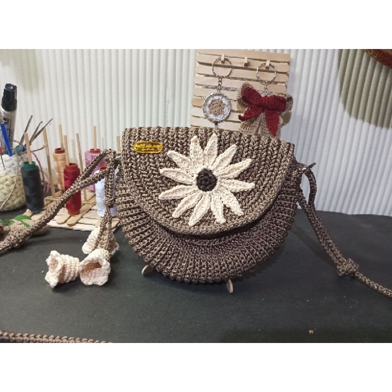 TAS RAJUT ANAK | TAS RAJUT OREO BUNGA DAISY