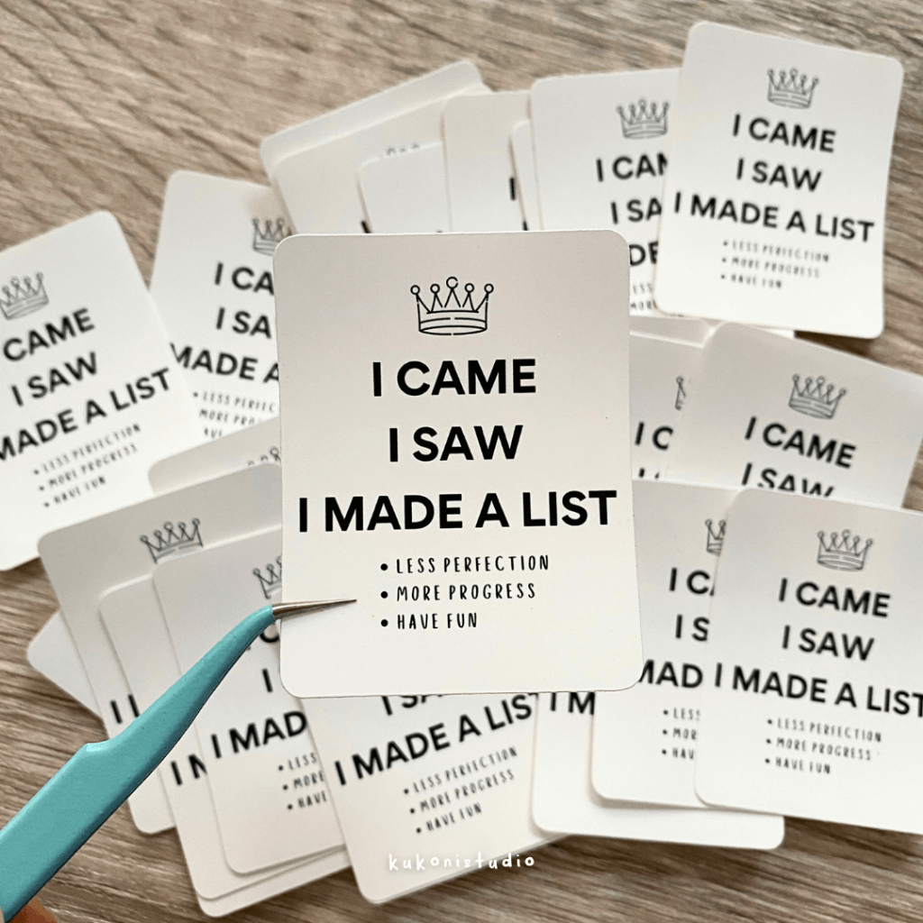 

Vinyl Sticker: I Came I Saw I Made a List | Kukoni Studio