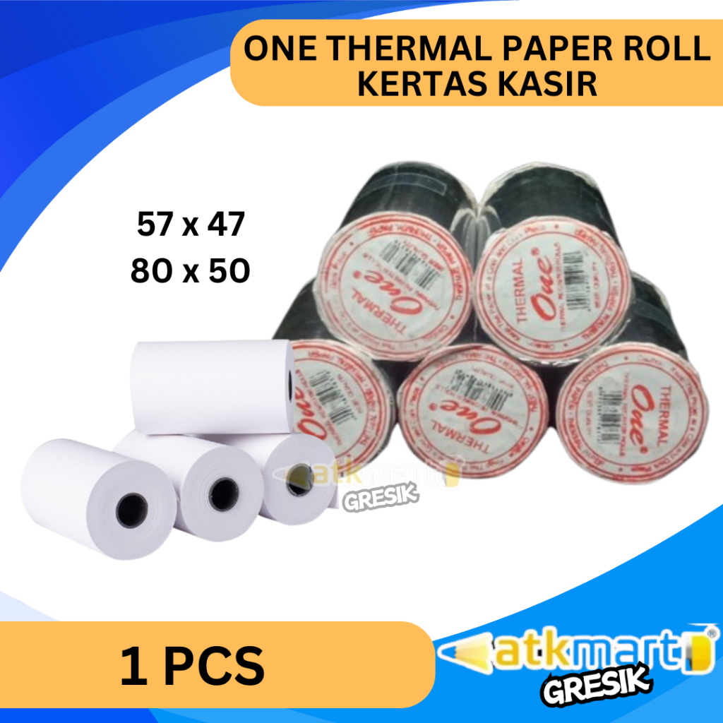 

(TERMURAH) ONE THERMAL PAPER ROLL KERTAS KASIR UKURAN 57 x 47 / 80 x 50