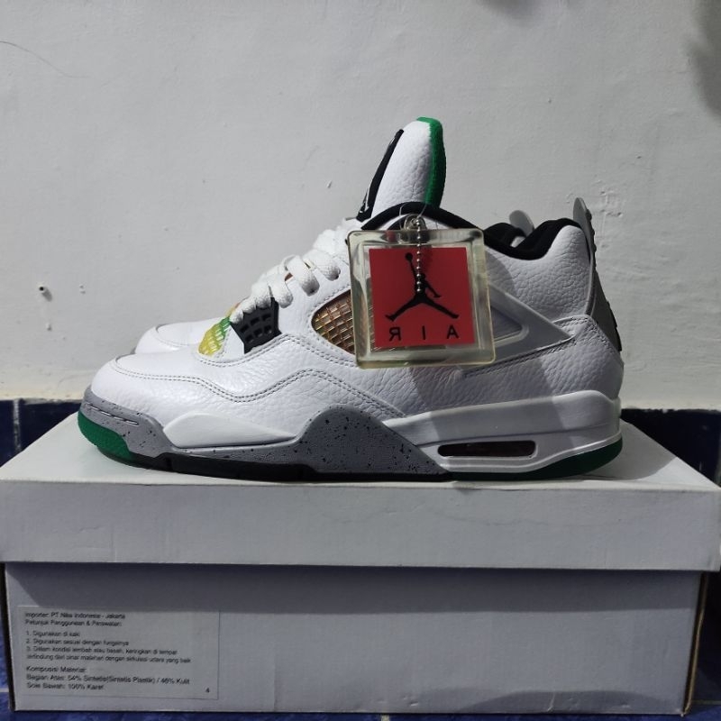 (PROMO 25.3.25) Sepatu nike air jordan 4 retro green lucid rasta original resmi pt nike Indonesia si