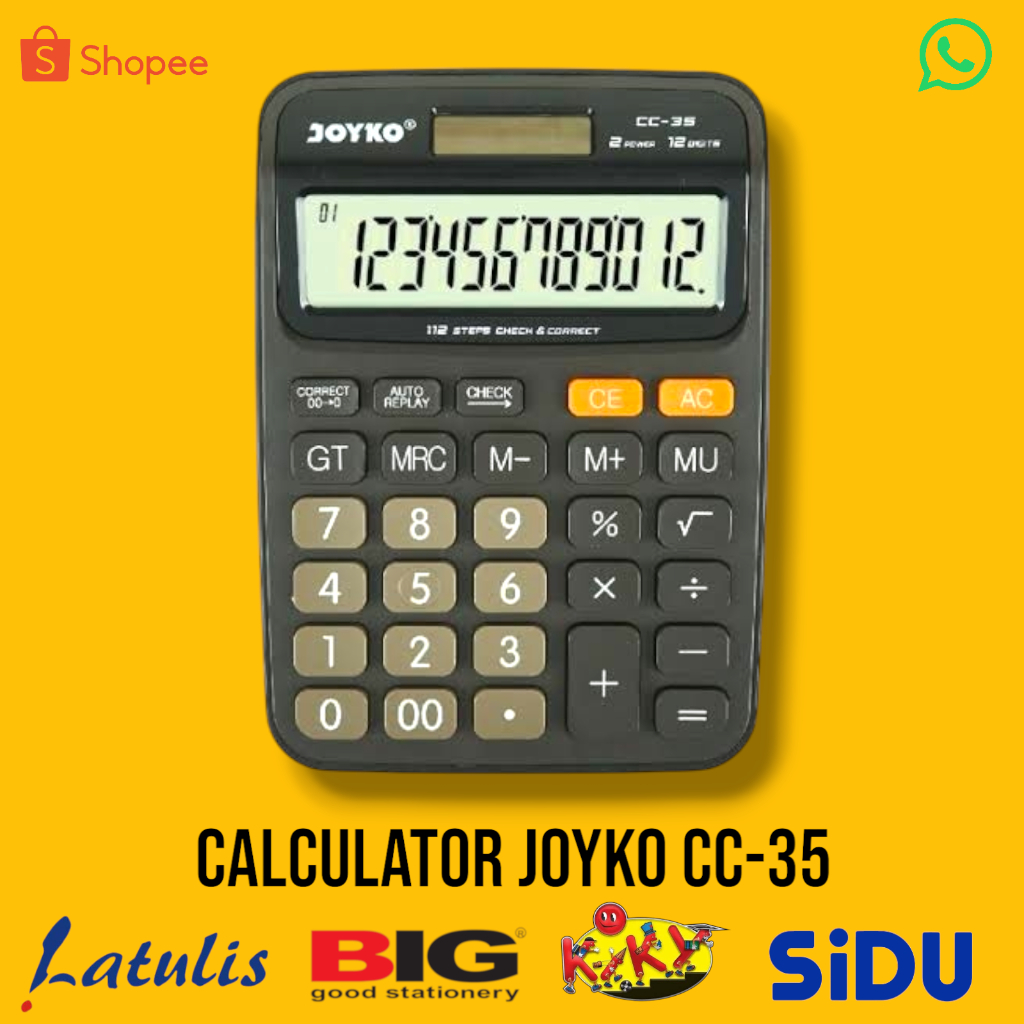 

Calculator Kalkulator Joyko CC-35 12 Digits Check Correct