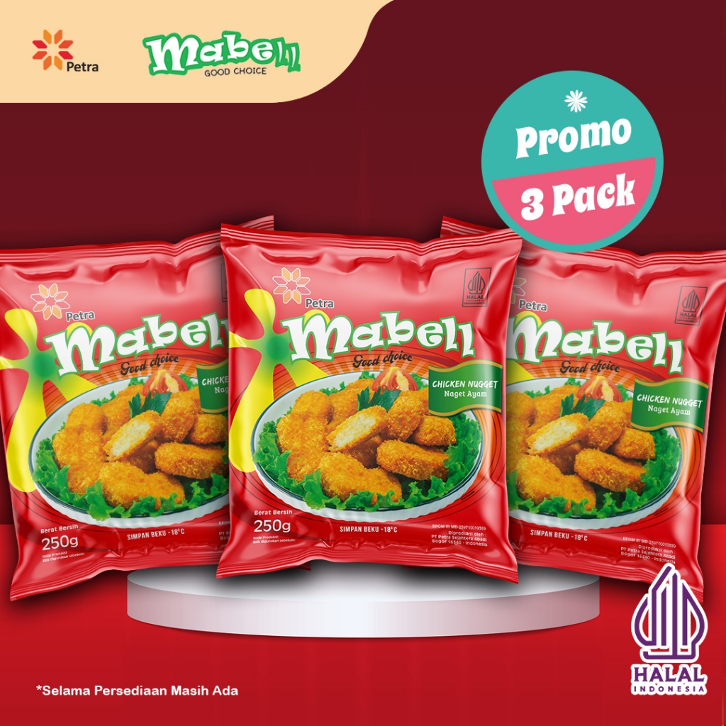 

Mabell Nugget Ayam 250 Gram Promo Paket 3 Pack