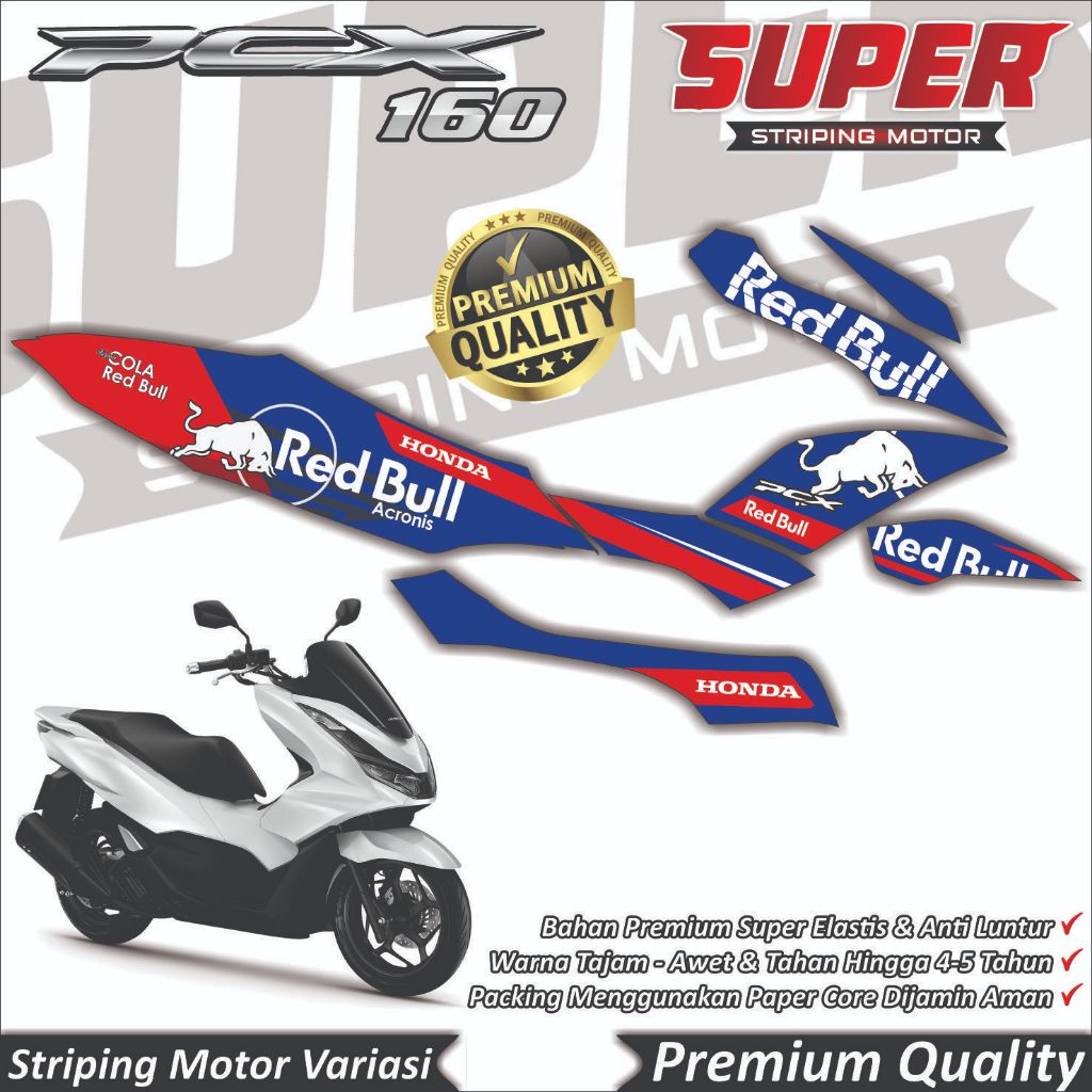 Stiker PCX New 160 Anti Luntur keren Striping PCX 160 Striping Honda PCX 160 Redbull Torro