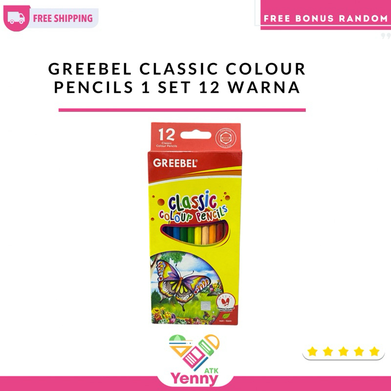 

Greebel Classic Colors Pencils 1 Set 12 Warna | Greebel Pensil Warna