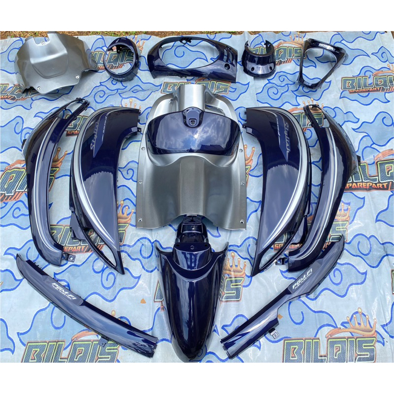 Cover full set body halus scoopy fi esp tahun 2013 2014 2015 2016 warna biru dongker navy