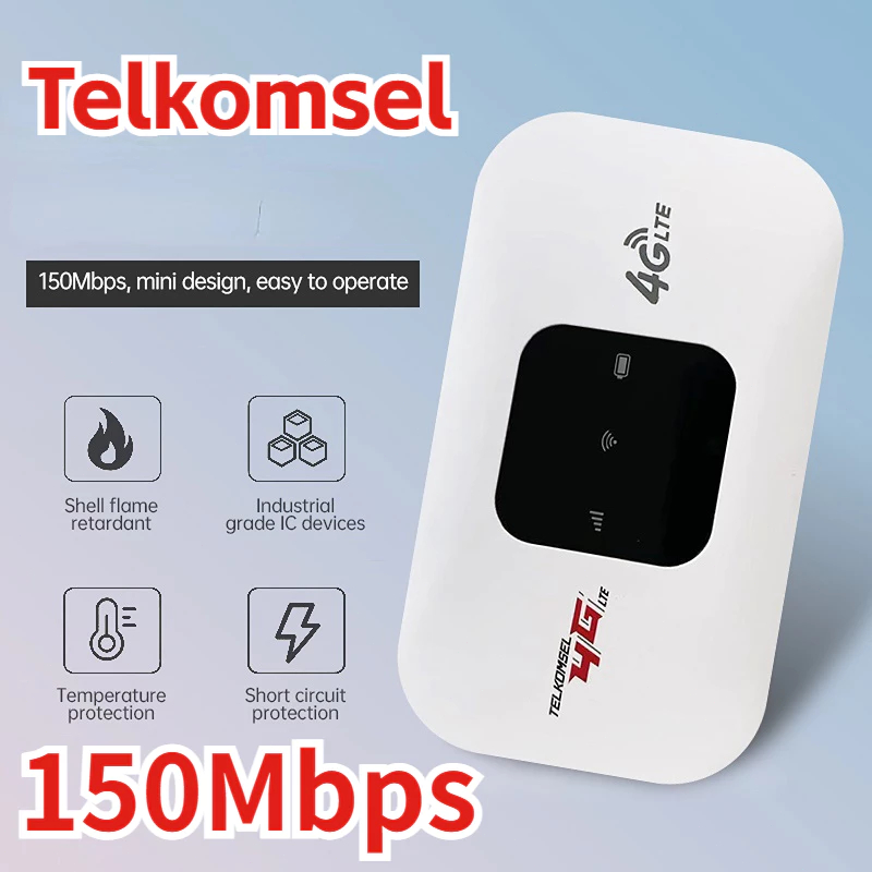 MIFI MODEM WIFI 4G UNLOCK OPERATOR Perdana Telkomsel By.u/ 150 Mbps 4G Portable Mobile WiFi USB Mobi