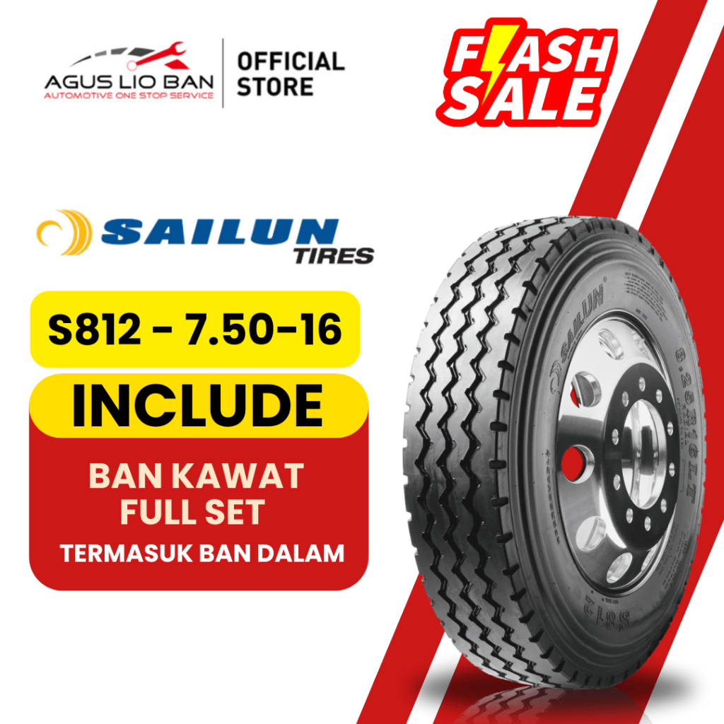 JUAL BAN TRUK BAN SAILUN S812 750 16 - BAN TRUCK TRUK 7.50 16 75016 - BAN KAWAT SAILUN