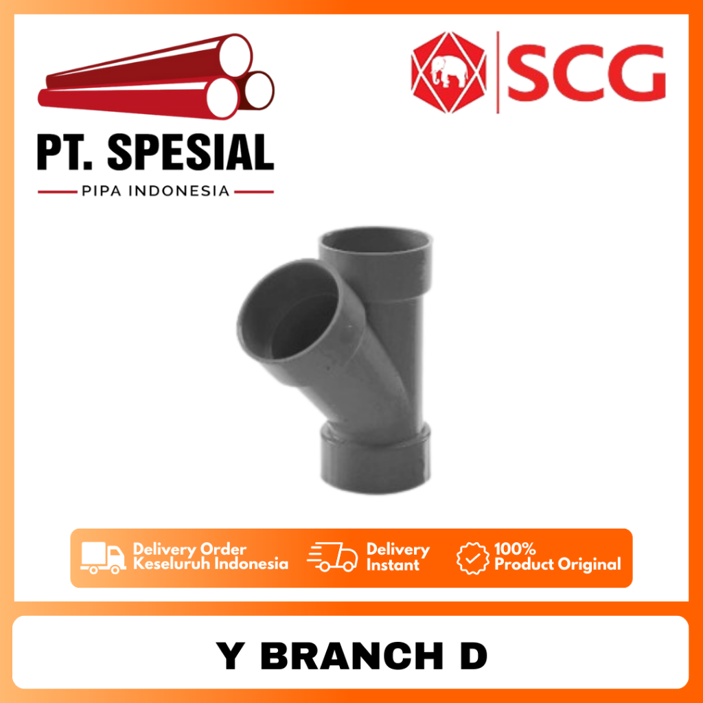 Tee Y PVC D SCG / Vlok Tee Y PVC / Y-Branch PVC / Y Branch SCG - 10