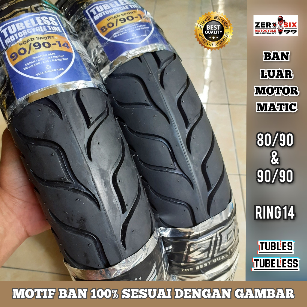 Ban luar Motor Matic Metik Tubles Tubeless [ FLEMO ] 80/90 & 90/90 Ring 14 - Vario , Beat , Scoopy ,