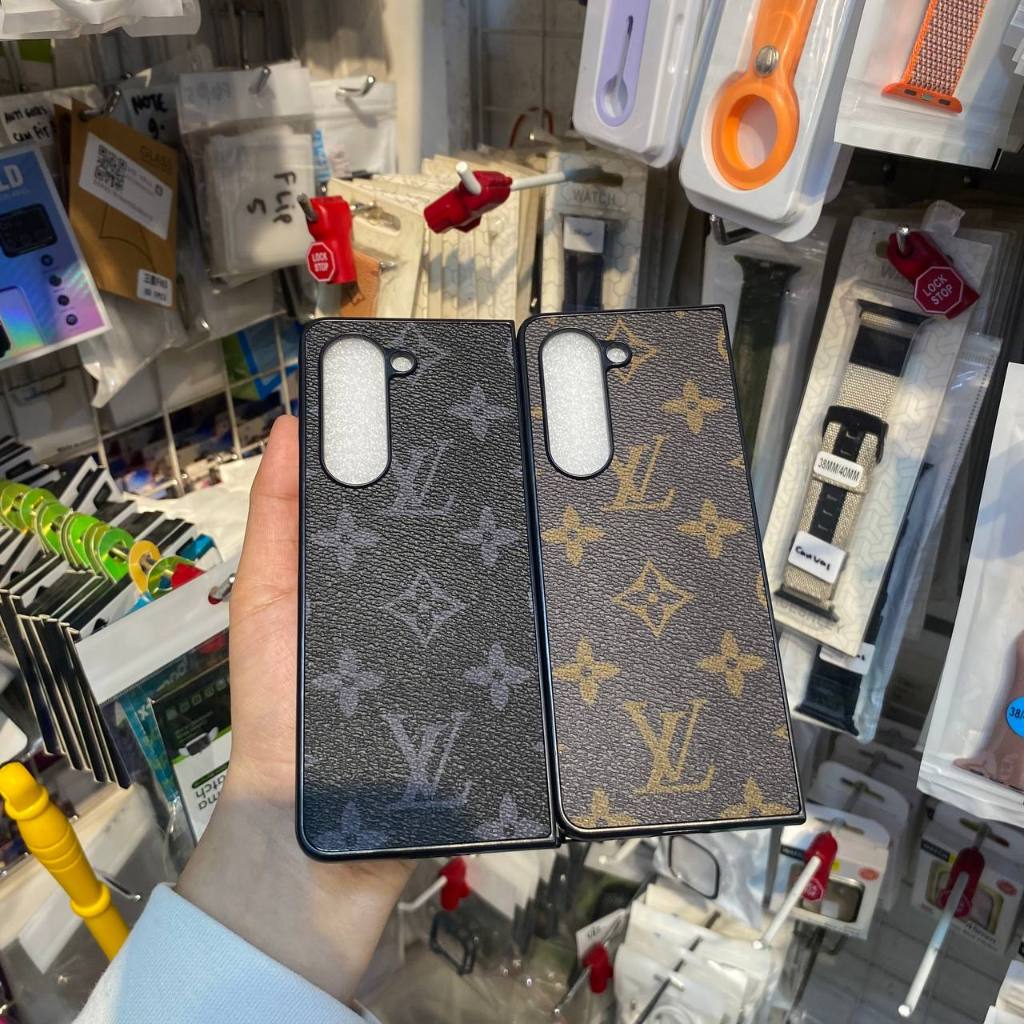 Case Samsung Z Fold 5 Case Motif branded LV Leather Samsung Z Fold 5