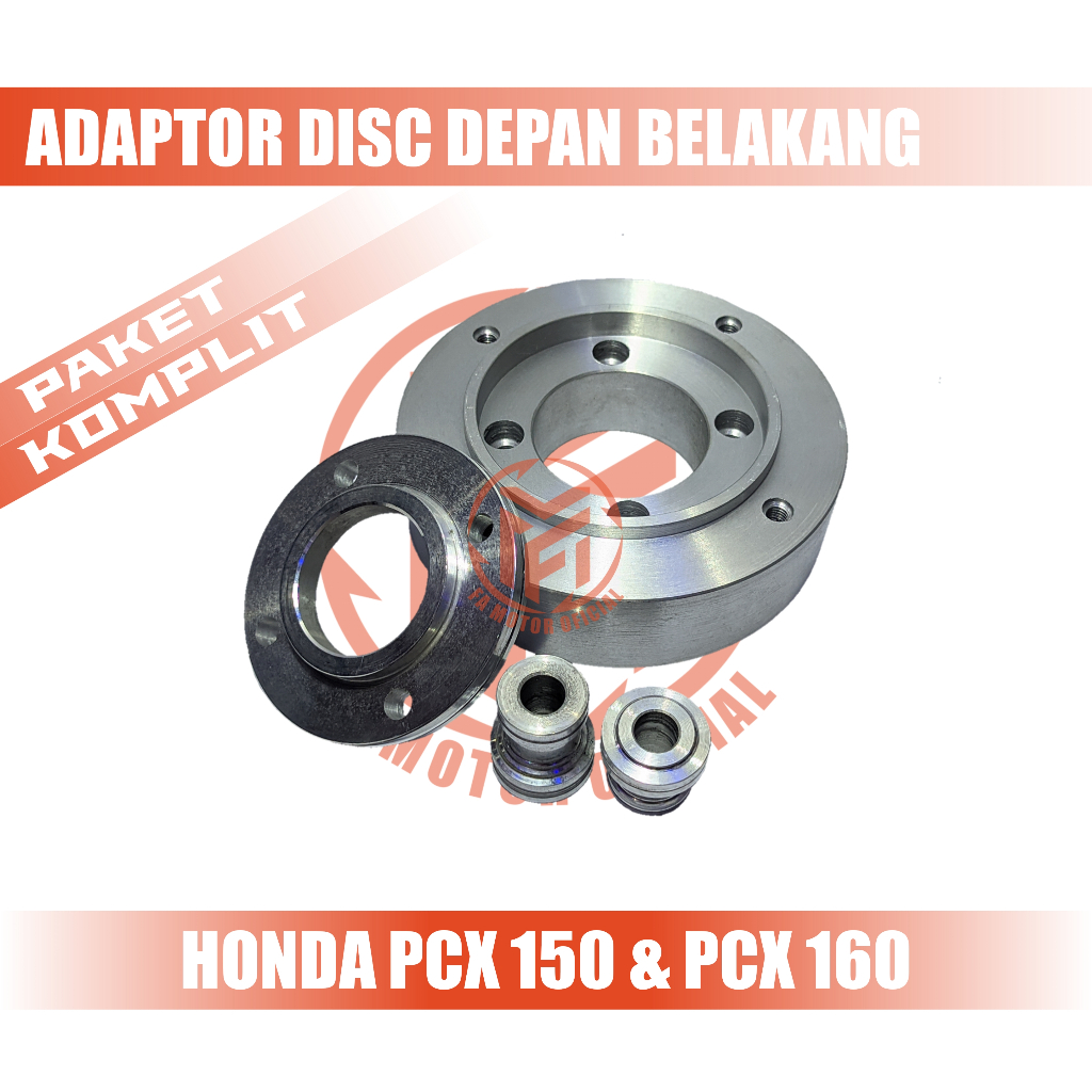 Adaptor Disc Paket Komplit Depan Belakang PCX 160 & Vario 160 Adaptor disc Cakram Depan Belakang HON