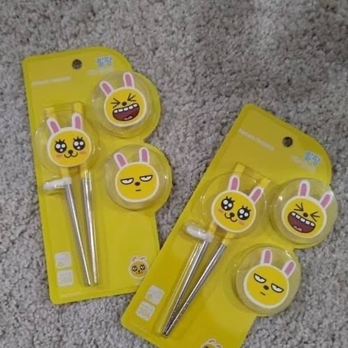 Training Sumpit Anak Stainless Steel Karakter Kakaotalk [ORIGINAL KOREA]