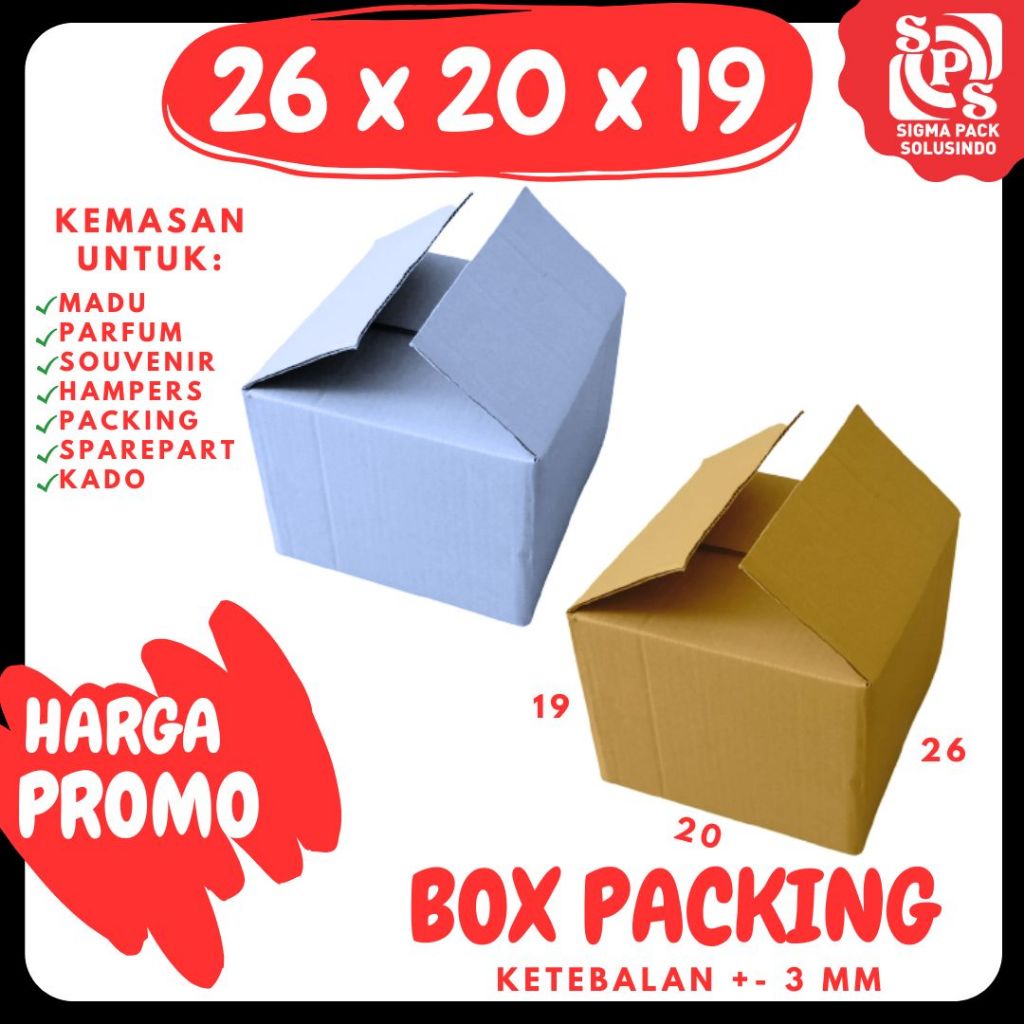 

Box Packing 26x20x19 Kardus A1 Karton Dus Kotak Kemasan Sparepart Jamu Madu Assesoris