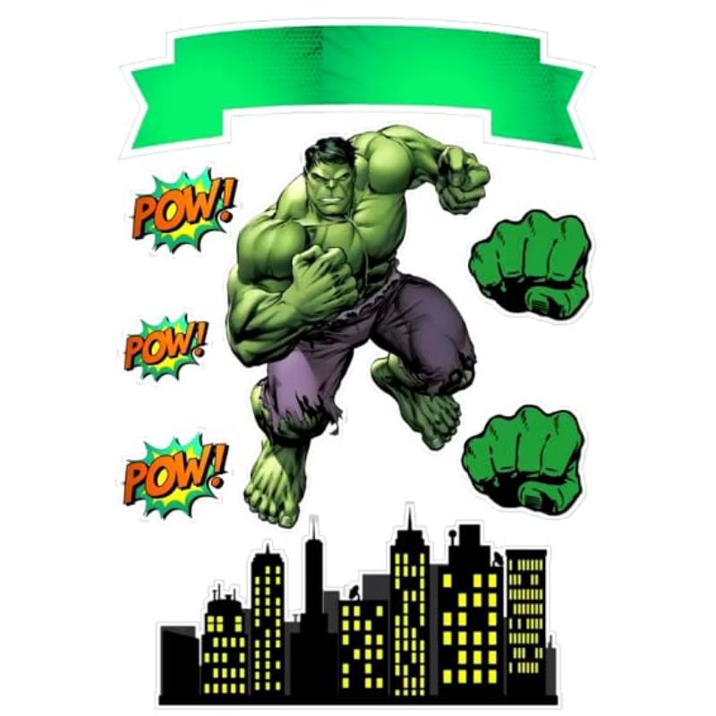 TOPPER CAKE KUE KARAKTER HULK / TULISAN HAPPY BIRTHDAY