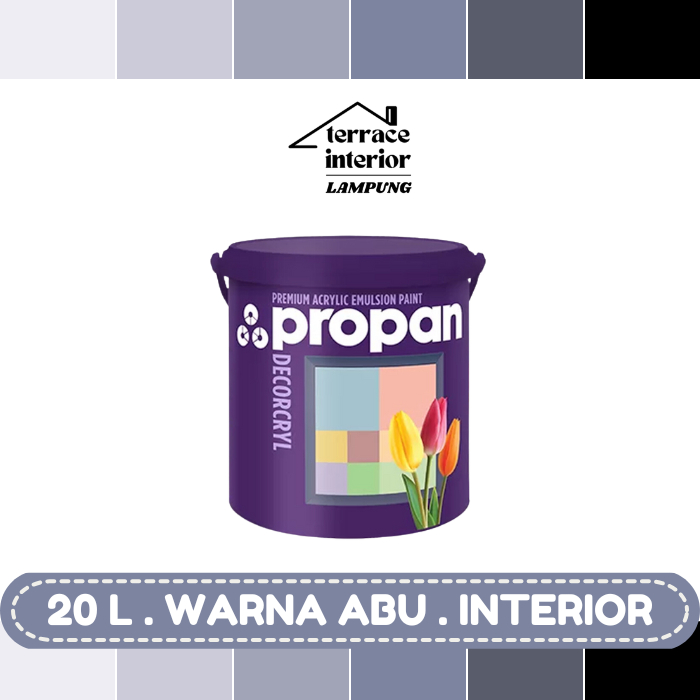 Cat Tembok Interior Propan Decorcryl warna Abu Ukuran 20 L