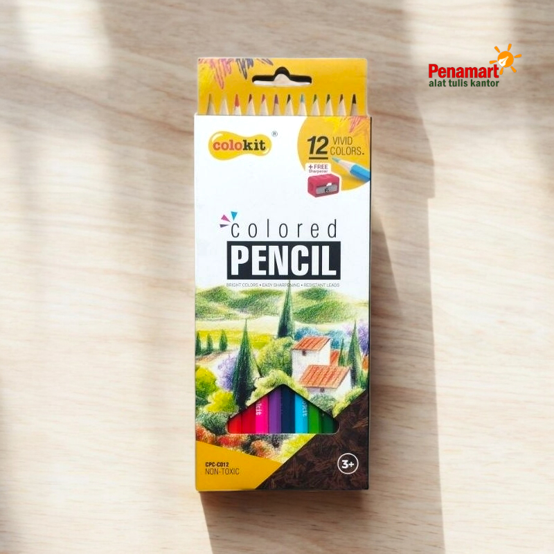 

COLOKIT - Colored Pencil 12 Warna Free Peruncing Non Toxic (FO-209)