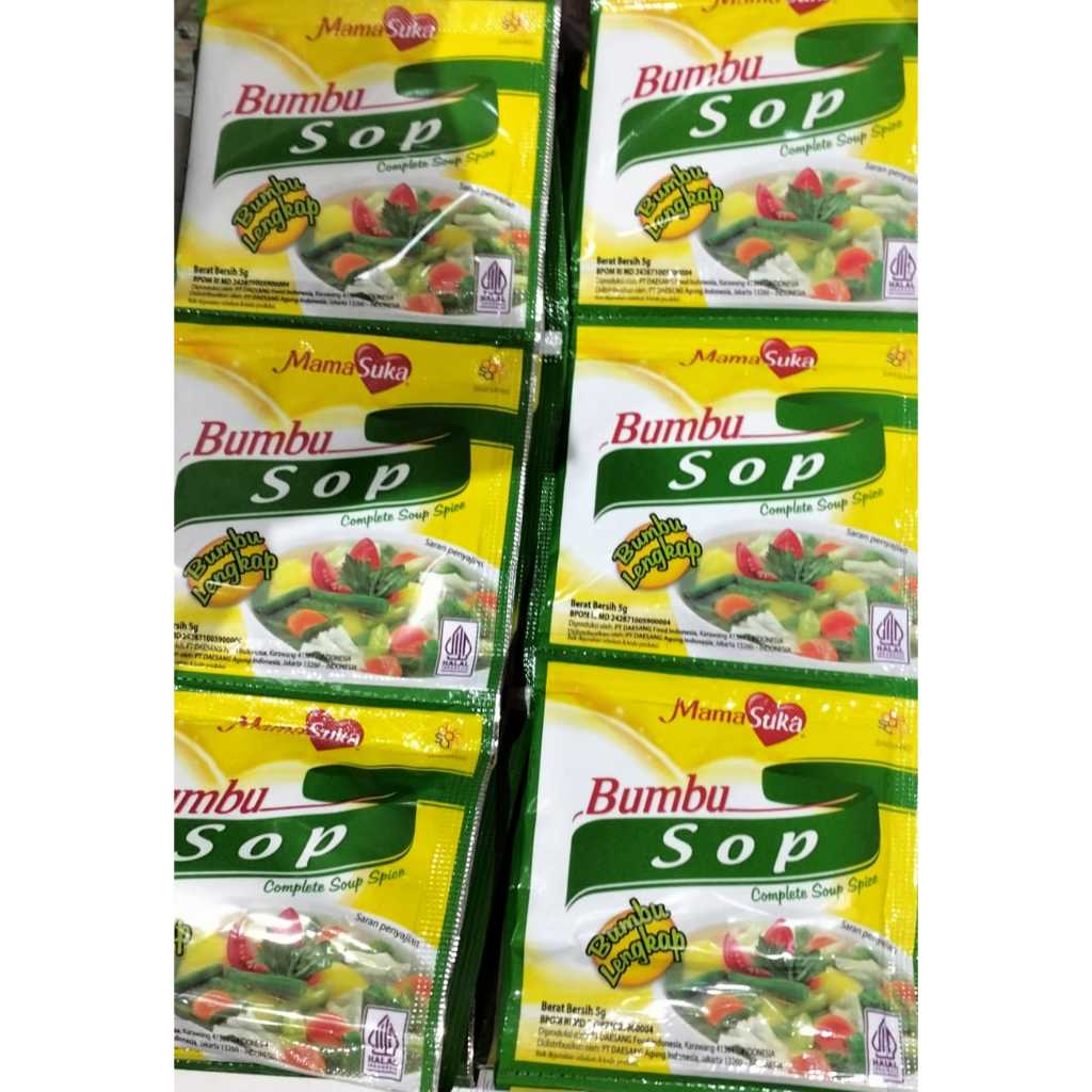 

Kuah Sop Mamasuka 5gr ( 1 Renteng isi 12 Sashet )