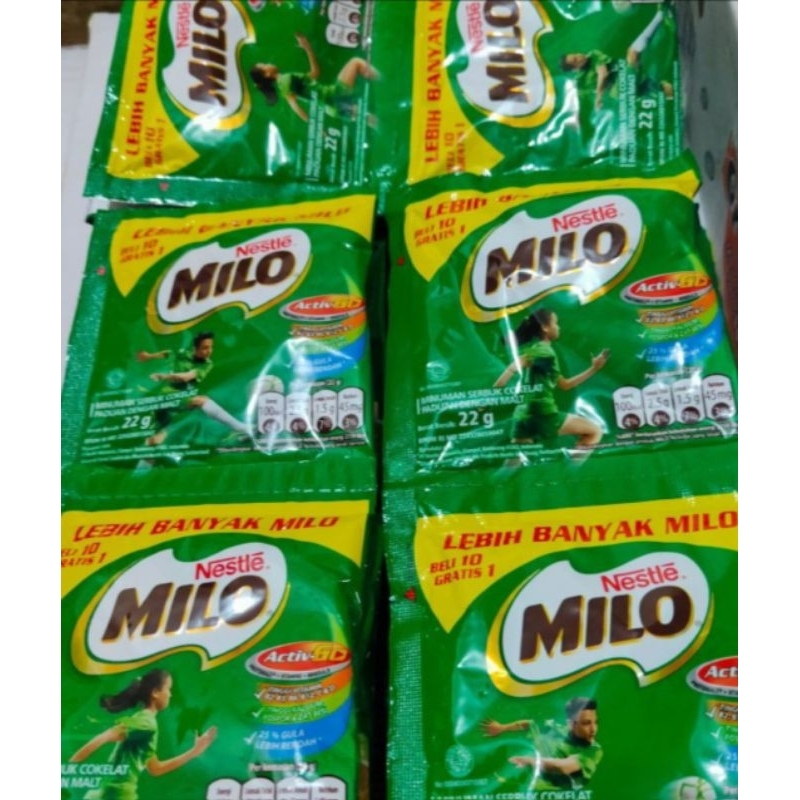 

milo sachet renceng coklat 22g harga murah isi 10 + 1 pcs