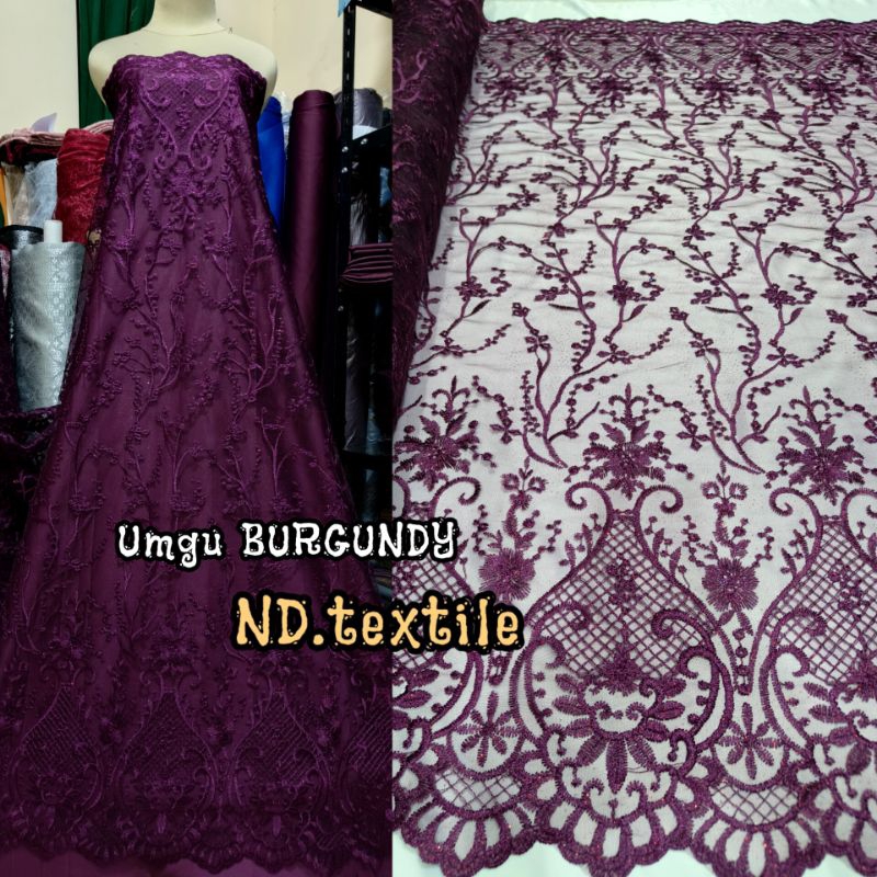 TERMURAH...Kain Tile Akar Pinggiran Tebal/Tile akar MBKL/Tile Elisab/Bahan Brokat