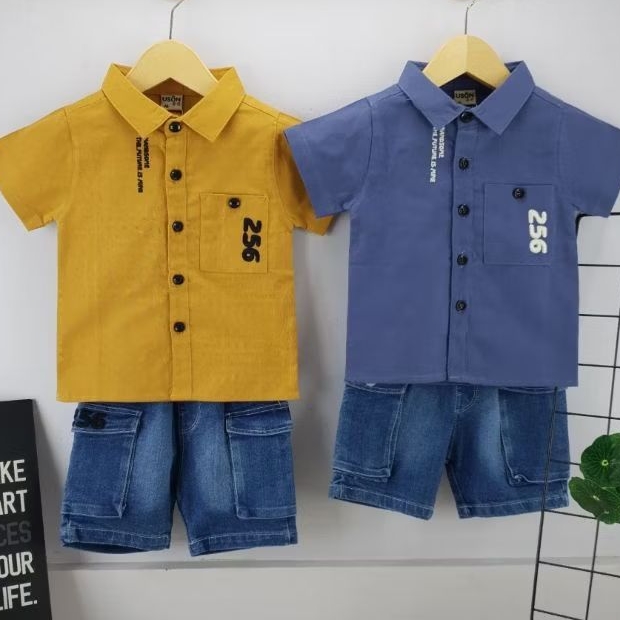 SETELAN KEMEJA USON CELANA JEANS BABY BOY BAYI LAKI ANAK COWOK