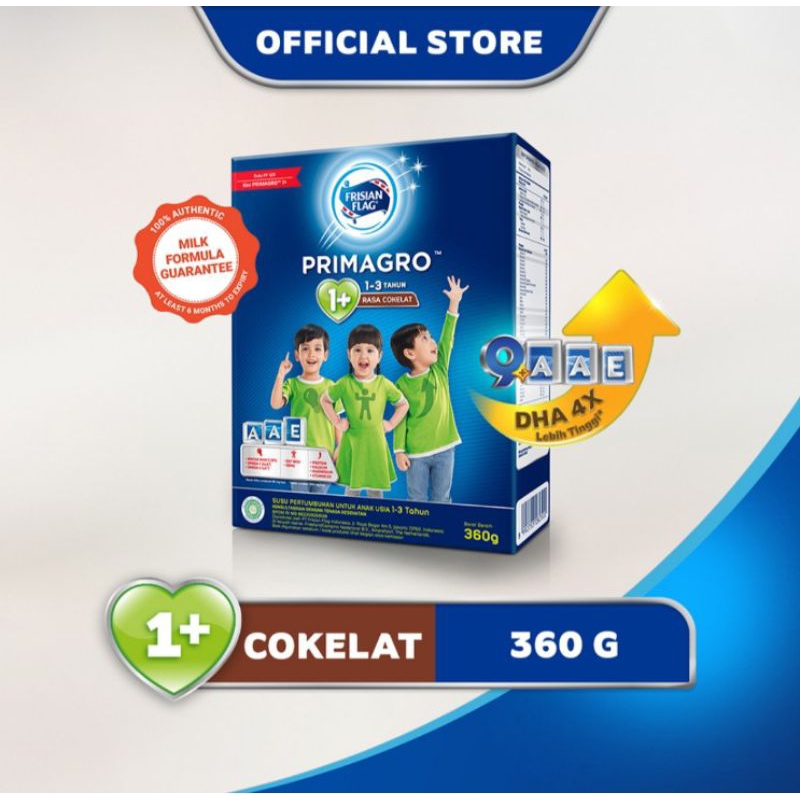 

Frisian Flag Primagro 1+ Susu Pertumbuhan Anak 1-3 Tahun Cokelat 360 g
