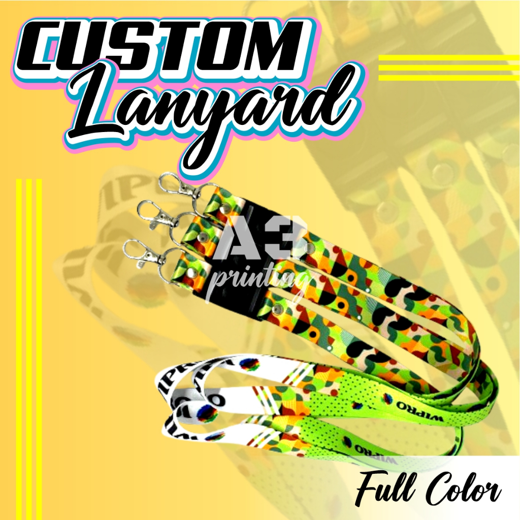 TALI LANYARD ID CARD CUSTOM PRINTING UKURAN 2CM PENGERJAAN KILAT BERKUALITAS BISA BIKIN SATUAN