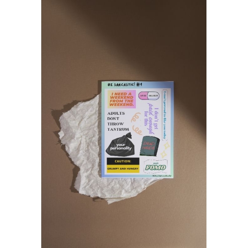 Be Sarcastic Sticker / aesthetic quotes kpop lyrics sticker for notebook tumbler phone case etc / st