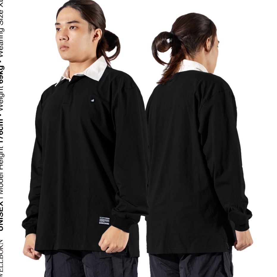 Wellborn Oversized Rugby Shirt Black