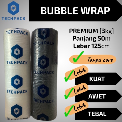 

Potongan Plastik Bubble Wrap Roll Hitam Putih Bening 125 cm x 5 m Premium Tebal 125cm x 5m TECACK Bable Bubblewrap Buble