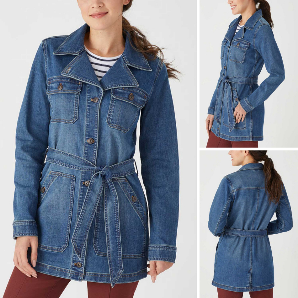 POI Jacket Denim Wanita Lengan Panjang Stretch (DLT01 DAILY DENIM TRENCH)