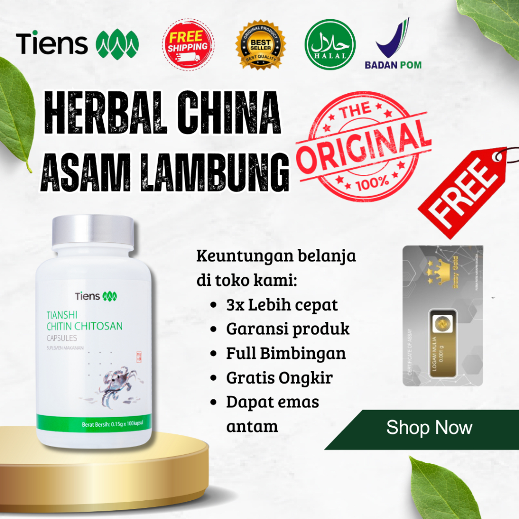 

Herbal China Asam Lambung - Herbal TCM Fitofarmaka serat chitin serat cangkang kepiting 100% ORIGINAL - TIANJIN ASAM LAMBUNG