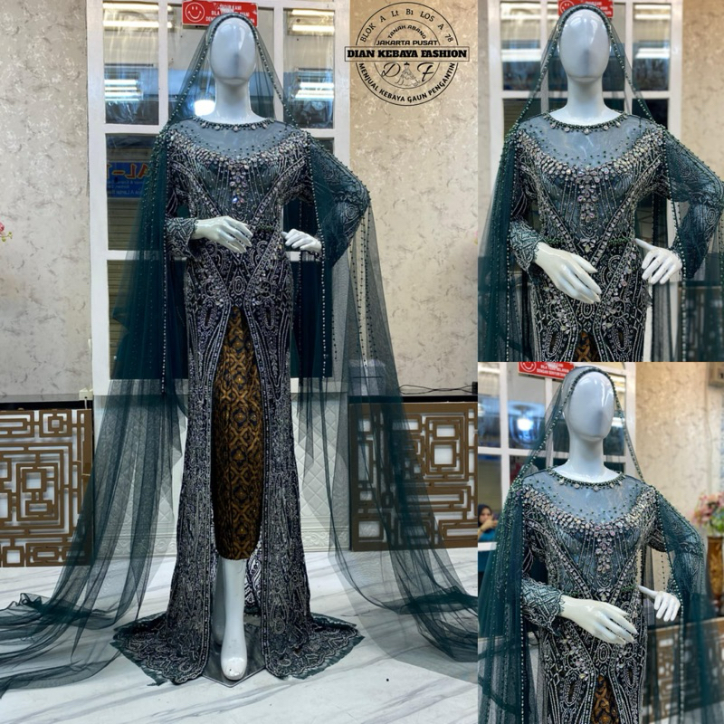 Kebaya Akad Pengantin / Kebaya Akad Pernikahan / Kebaya Akad Nikah / Gaun Pengantin Akad .