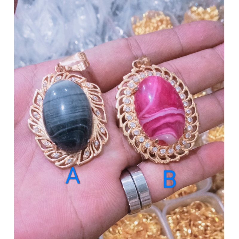 liontin kalung dewasa,batu mata besar gold xuping