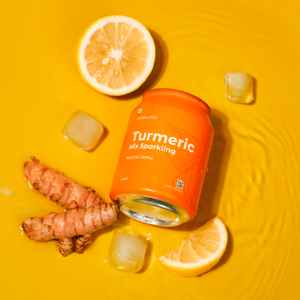 

Turmeric Mix Sparkling Herbaldoc Soda Soft Drink Kaleng Can