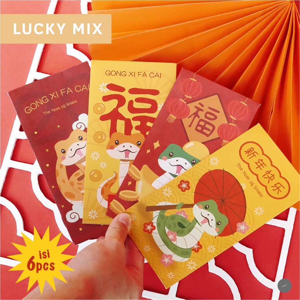 

6pcs Angpao Imlek Ular Angpau Snake 2025 Amplop Tahun Baru Sincia CNY Angbao Uler (isi 6pcs)