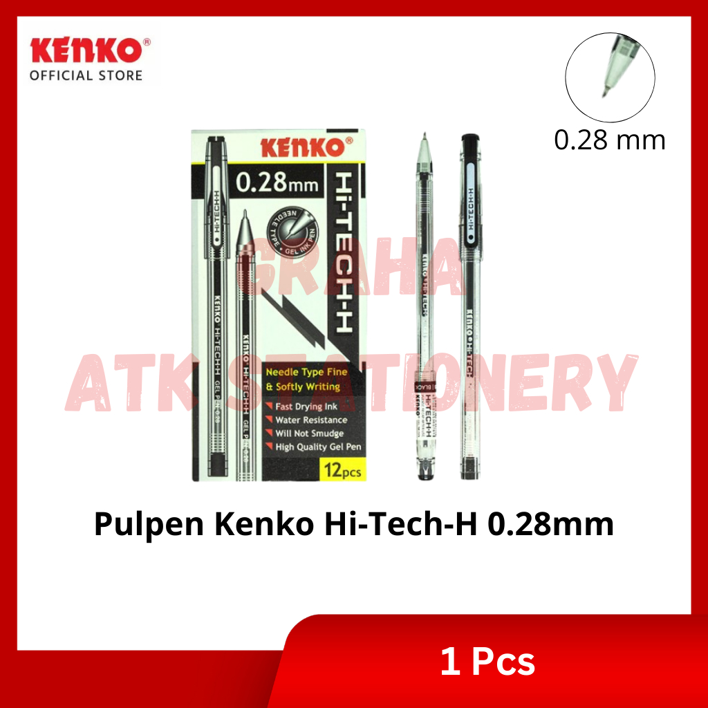 

[1 Pcs] Pulpen Kenko Hi-Tech-H / Gel Pen 0.28mm Kenko Hi-Tech-H