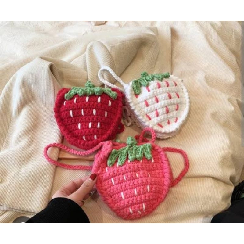 tas rajut anak/tas rajut/tas rajut strawberry