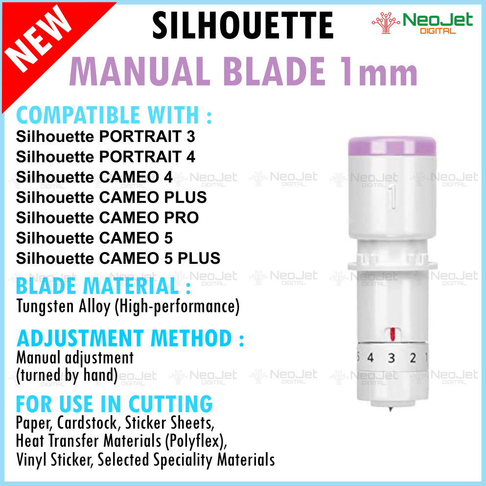 

Pisau Manual 1 mm Mesin Cutting Sticker Silhouette Cameo 4 Cameo 5 Portrait 3 Portrait 4 Curio 2 Original Manual Blade 1mm Cameo Plus Cameo Pro