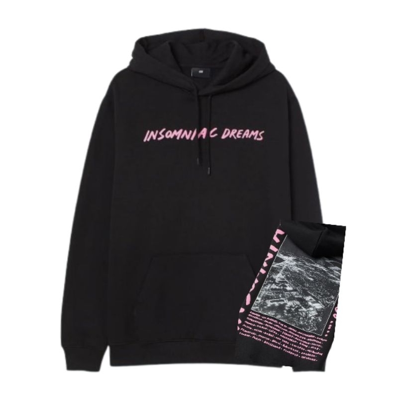 Hoodie HM Unisex Insomniac Dreams Black Fleece Katun